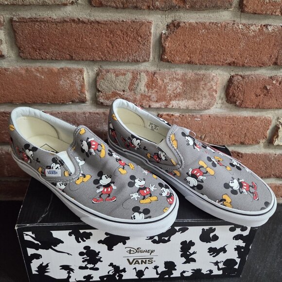 VANS Mickey Mouse Slip-On Sneakers NEW IN BOX - Picture 2 of 7